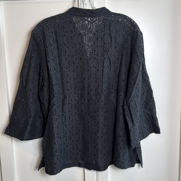 Ruby Rd lace button down top - Picture 3 of 10